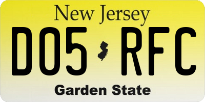 NJ license plate D05RFC