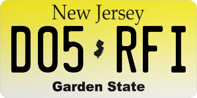NJ license plate D05RFI
