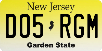 NJ license plate D05RGM