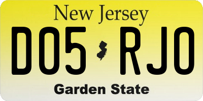NJ license plate D05RJO