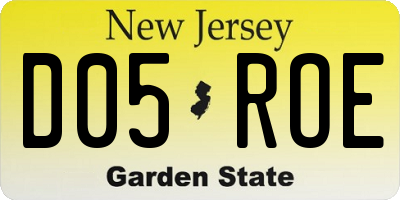 NJ license plate D05ROE