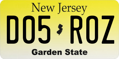 NJ license plate D05ROZ