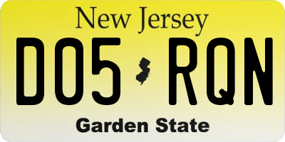 NJ license plate D05RQN