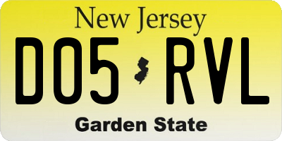NJ license plate D05RVL