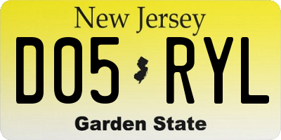 NJ license plate D05RYL
