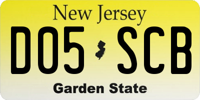 NJ license plate D05SCB