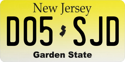 NJ license plate D05SJD