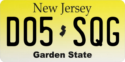 NJ license plate D05SQG