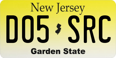 NJ license plate D05SRC
