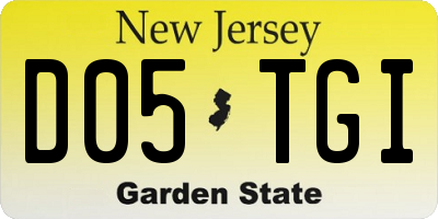 NJ license plate D05TGI