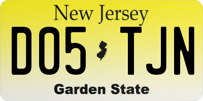 NJ license plate D05TJN