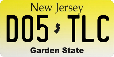 NJ license plate D05TLC