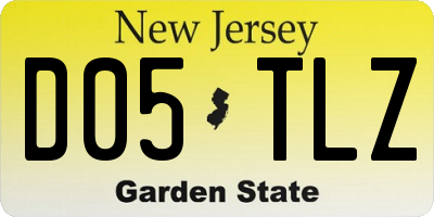 NJ license plate D05TLZ