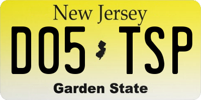 NJ license plate D05TSP