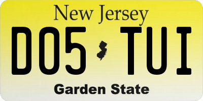 NJ license plate D05TUI