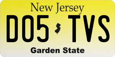 NJ license plate D05TVS