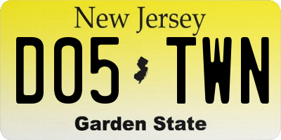 NJ license plate D05TWN