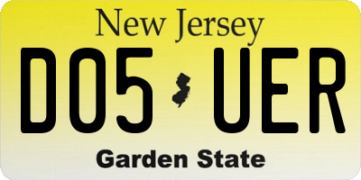 NJ license plate D05UER
