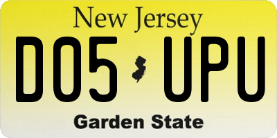 NJ license plate D05UPU