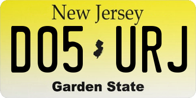 NJ license plate D05URJ