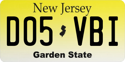NJ license plate D05VBI
