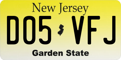NJ license plate D05VFJ
