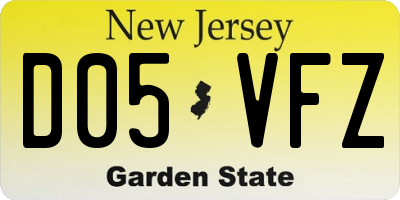 NJ license plate D05VFZ