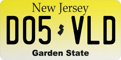 NJ license plate D05VLD