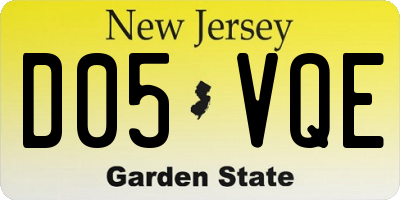 NJ license plate D05VQE