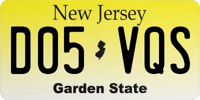 NJ license plate D05VQS