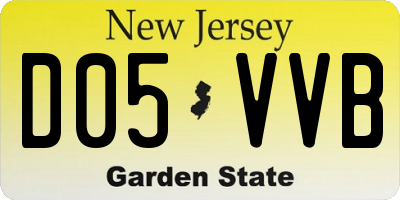 NJ license plate D05VVB