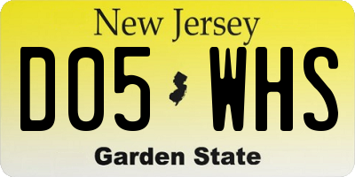 NJ license plate D05WHS
