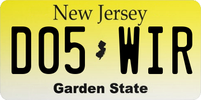 NJ license plate D05WIR