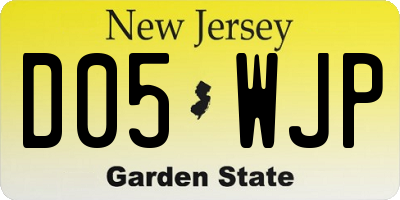 NJ license plate D05WJP