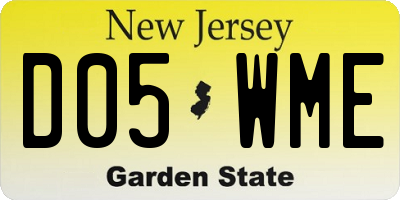 NJ license plate D05WME