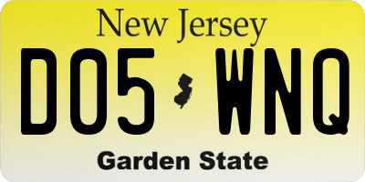NJ license plate D05WNQ