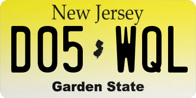 NJ license plate D05WQL