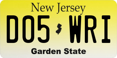 NJ license plate D05WRI