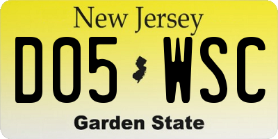 NJ license plate D05WSC