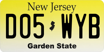 NJ license plate D05WYB