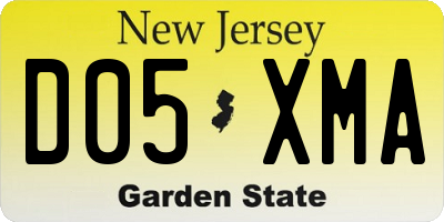 NJ license plate D05XMA