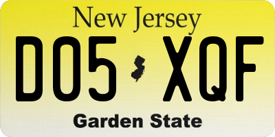 NJ license plate D05XQF
