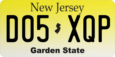NJ license plate D05XQP
