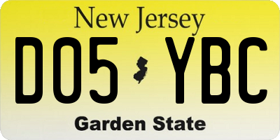 NJ license plate D05YBC