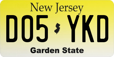 NJ license plate D05YKD