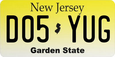 NJ license plate D05YUG