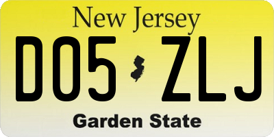 NJ license plate D05ZLJ