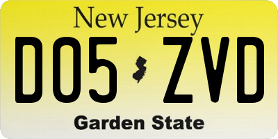 NJ license plate D05ZVD