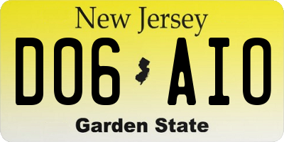 NJ license plate D06AIO