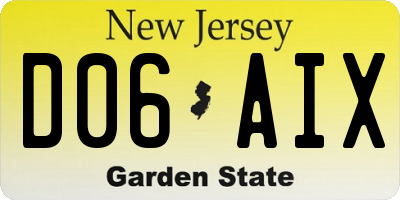 NJ license plate D06AIX